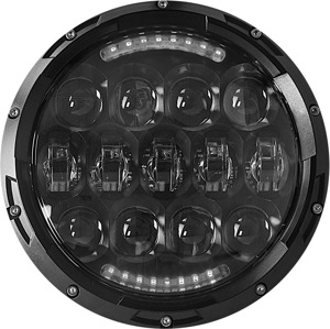 Cyron 7 Inch Black LED Headlight with DRL - 7" LED headlight, black, wide angle, with DRL