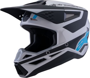 Alpinestars SM3 Heat Helmet Matte Silver/Blue/Black Large - MX helmet with advanced impact protection