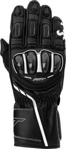 RST S1 CE Leather Gloves Black/Black/White Large US 10 - Leather CE-certified gloves, Black/White, Large US 10