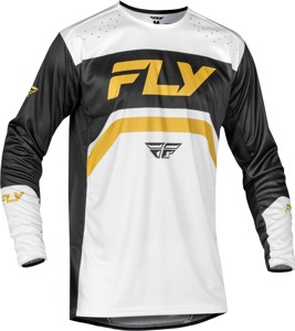 Fly Racing Rayce Bicycle Jersey White/Black/Gold XL - Long sleeve performance jersey, XL, White/Black/Gold