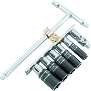 BikeMaster 1/4in Drive T-Handle Metric Wrench Set 6-pt 8-14mm - Metric 1/4in T-handle wrench set with 8-14mm sockets