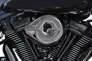 S&S Stealth Teardrop Air Cleaner Kit Lava Chrome For Harley M8 17-24 - Lava Chrome air cleaner For Harley M8 17-24