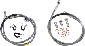 Stainless Steel Front 2-Lines Brake Line Kit - For 02-12 DL1000 & 04-11 DL650 V-Strom