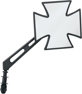 Drag Specialties Maltese Mirror Matte Black Universal Mount - Universal right or left handlebar mount mirror