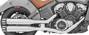 Eagle Chrome 4" Slip On Exhaust Black Tip - For 15-22 Indian Scout