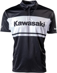 Men's Kawasaki Team Pit Shirt - Kaw Team Pit Shirt Blkwht Lg