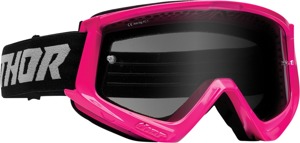 Thor Combat Sand Racer Goggles Flo Pink Smoke Lens Adult Unisex - Anti-fog sand goggles with smoke lens, adult size
