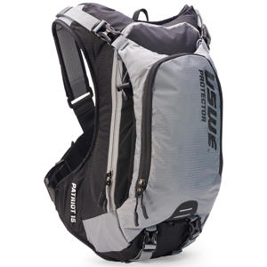 USWE Patriot 15 MTB Protector Pack 15L Grey/Black One Size - MTB back protector backpack with 15L storage