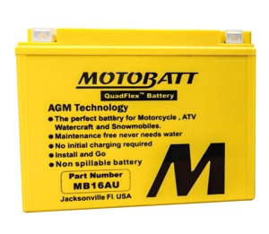 MotoBatt MB16AU Quadflex AGM Sealed Battery - AGM sealed battery with Quadflex terminals