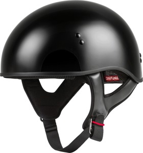 GMAX HH-45 Half Helmet Naked Gloss Black Large DOT Approved