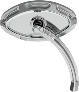 Arlen Ness Chrome Beveled Right Cats Eye Mirror, 4.5"x2.5"