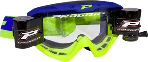 3450 Yellow / Blue Riot Goggles - Clear Lens w/ Roll-Off System