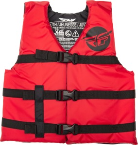Fly Racing Youth Flotation Vest Red/Black - Red/Black youth flotation vest for watercraft