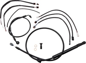 Burly Brand Jail Bar 12in Cable Kit Black ABS For Harley Softail/Fat Bob
