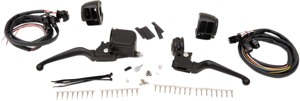 Drag Specialties Handlebar Control Kit Black 1in For Harley-Davidson - Black handlebar control kit For Harley-Davidson models