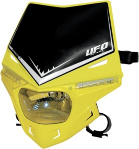 UFO Stealth Two-Piece Headlight System Universal Yellow - Universal fit headlight system with LEDs