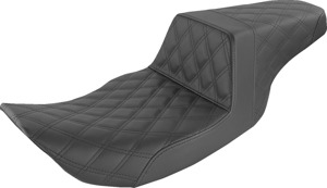 Saddlemen Step-Up Seat Full Lattice Stitch Black For Harley FLHX FLHR - 2-up seat, full lattice stitch For Harley FLHX FLHR