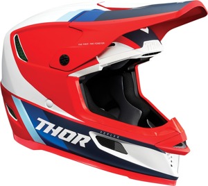 Thor Reflex Apex MIPS Helmet Matte White/Blue/Red - Small - MIPS helmet with Koroyd tech for safety