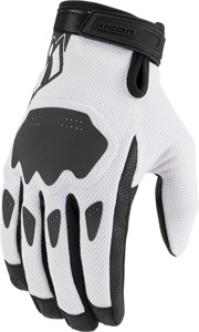 ICON Hooligan CE Gloves 3XL Black/White Men's Short Cuff Sport - Breathable sport gloves, 3XL, Black/White, for men