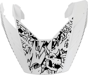 ICON Elsinore Helmet Peak Doodle 3 M-L White Replacement Visor - Replacement peak for ICON Elsinore helmets M-L White