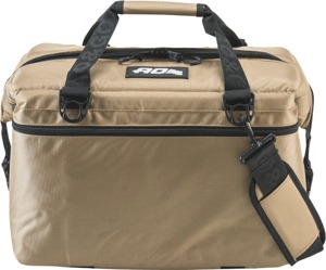 AO Coolers 12 Pack Ballistic Cooler Tan - 12-pack rugged cooler in ballistic tan