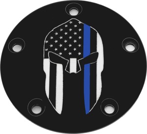 Custom Engraving Sparta Blue Line Timer Cover Black - Black Sparta Blue Line timer cover by Custom Engraving
