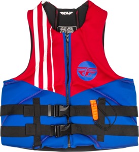 Fly Racing Neoprene Flotation Vest Red/White/Blue Small - Type III flotation vest, small, red/white/blue