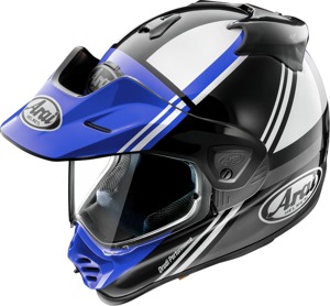 Arai XD-5 Cosmic Helmet Medium Blue/White Gloss - Dual sport helmet with peak and visor