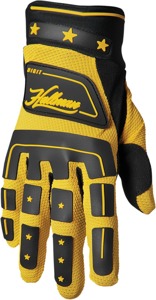 Thor Hallman Digit Gloves Men's S Black/Yellow - Vintage inspired MX gloves