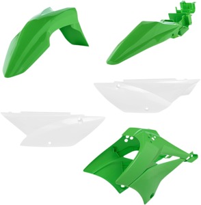 Acerbis Standard Plastic Kit Green/White Fits Kawasaki