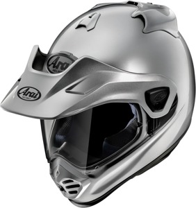 Arai XD-5 Solid Helmet Aluminum Silver Medium - Gloss silver dual-sport helmet, size M