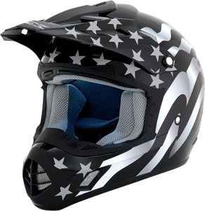AFX FX-17 Flag Helmet 3XL Freedom Stealth Unisex - 3XL offroad helmet with Flag graphic, Freedom Stealth