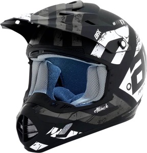 AFX FX-17 Attack Helmet XL Matte Silver Black Unisex - Motocross helmet XL Matte Silver Black by AFX