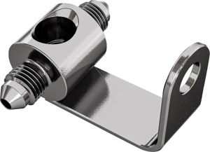 Goodridge Universal Rear Brake Switch Holder with Bracket, Silver - Universal rear brake switch holder for Goodridge lines