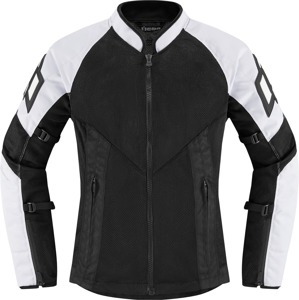 ICON Women's Mesh AF Jacket 2XL Black/White - Durable women's mesh jacket 2XL Black/White