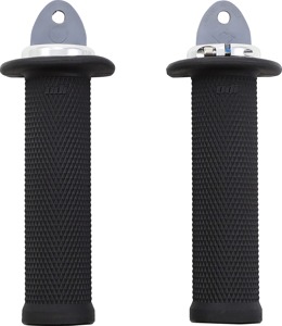 ODI Ruffian Lock-On ATV/PWC Grips Black/Silver 7/8" Bars Pair - Slim lock-on grips for ATV/PWC 7/8" handlebars