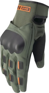 THOR Range Gloves Men's XL Black/Army Green/Orange - Waterproof and breathable riding gloves