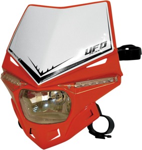 UFO Stealth Two-Piece Headlight System Universal Red - Universal fit headlight system with LEDs