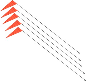 Safety Vehicle Emblem Flag Pole Black 6ft 5 Pack - 5-pack black flag poles with orange flags