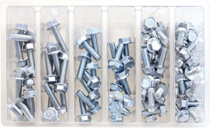 BOLT M6 10mm Hex Flange Bolt Assortment - M6 x 12, 16, 20 & 25 - 80-piece M6 10mm hex flange bolt kit