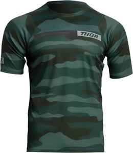 Thor Assist Short-Sleeve Jersey XL Camo Green Men's - Performance MTB short-sleeve jersey XL Camo Green