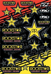 Factory Effex Rockstar Gold Reflective Sticker Sheet