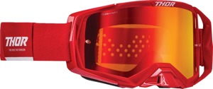 Thor Activate Goggles Red/White Mirrored Lens Adult Unisex - Motocross goggles with mirrored lens, adult size