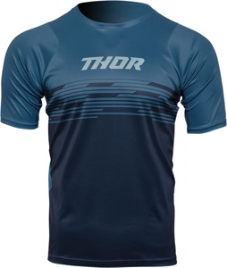 Thor Assist Shiver Short-Sleeve Jersey Blue Men's XS - Short-sleeve performance jersey for MTB and e-MTB