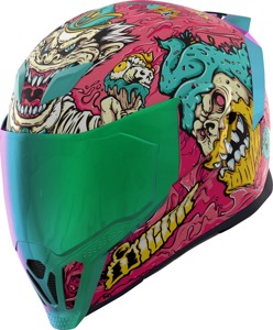 ICON Airflite Snack Attack MIPS Helmet - Large, Pink - Full-face helmet with MIPS and fog-free shield