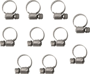 Helix Stainless Steel Worm Drive Hose Clamps 6-16mm 10 Pack - 10 pack, 6-16mm, stainless steel hose clamps