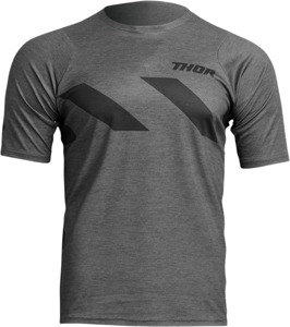 Thor Assist Hazard Short-Sleeve Jersey Black/Heather Charcoal Men's S - Performance MTB jersey, Black/Heather Charcoal, Men's S