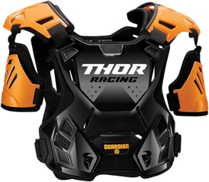 THOR Guardian Roost Deflector M/L Black Orange Men's - Men's M/L chest protector in black and orange