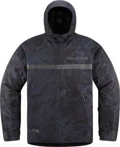 ICON PDX3 Jacket Men's 3XL Camo Gray - Waterproof hooded jacket for all-weather riding