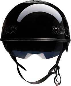 Z1R Vagrant FTW Helmet Gloss Black/Gray Large - Large gloss black/gray half face helmet by Z1R